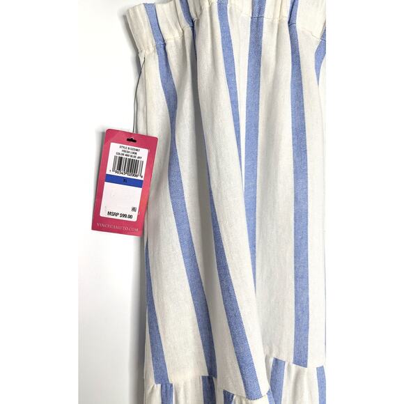 Vince Camuto Blue Striped Skirt Linen Size XL - Picture 3 of 8